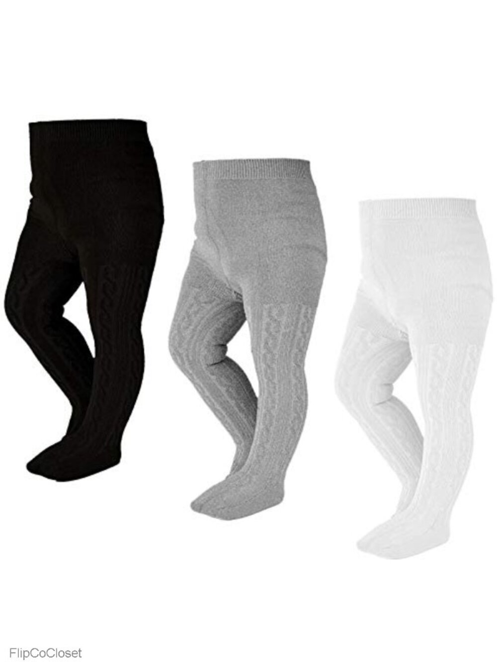 Baby Girl Tights Cable Knit Leggings Cotton Pantyhose 3 Pack